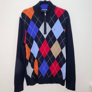 Tommy Hilfiger Vintage Men’s Argyle Sweater, Large